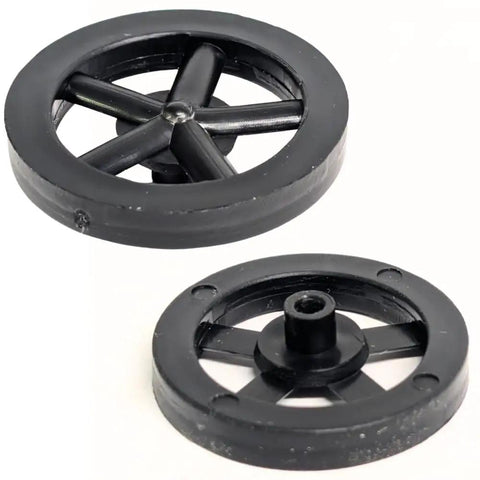 Set Of 100 Plastic Front Wheels And 50 One Eighth Inch Axle Rods For Educational Robotics And Mechanical Kits 1.38 Inch Wheels 0.20 Inch Width