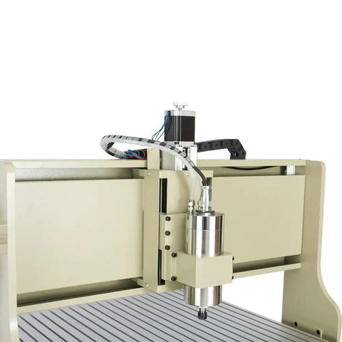 Close-up of USB Four Axis CNC 6090 Router Kit With MACH Control Heavy Duty Water Cooled VFD Spindle 1.5W ER11 Chuck