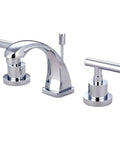 Concord Mini Widespread Lavatory Faucet Polished Chrome Finish With Solid Brass Construction And Drip Free Ceramic Cartridge 8 To 16 Inch Spread Deck Mounted 3 Hole Install 1.2 GPM Flow At 60 PSI One Half Inch IPS Includes Brass Pop Up
