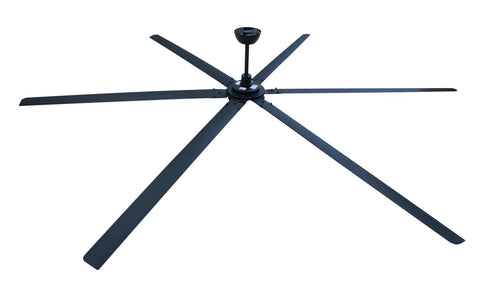 Heavy Duty 102 Inch Big Ceiling Fan With Six Blades And Brushless Dc Motor displaying sleek aluminum blades for high airflow.