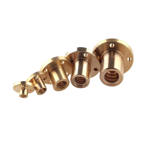 Brass Lead Screw Nut For CNC Machines And 3D Printers T8 Pitch 1mm Lead 1mm Travel High Precision Fit Durable Metal Nut For Smooth Motion In DIY CNC Projects And Pro Grade 3D Printer Setups, brass T8 lead screw nuts