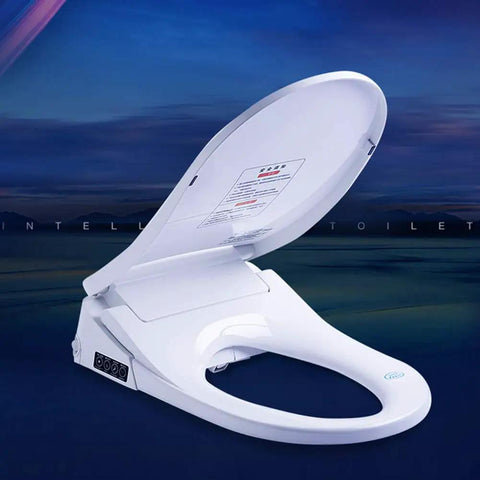 Top Shelf Smart Bidet Toilet Seat With Self Cleaning Wand And Stainless Steel Nozzle For Flawless Wash Performance, opened lid view.