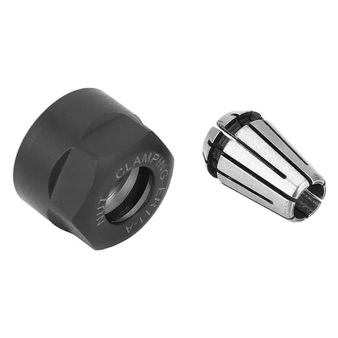 Premium ER11 Chuck Collets And Nuts Kit For CNC Milling Machines High Durability Spring Steel Parts with nut and collet shown.