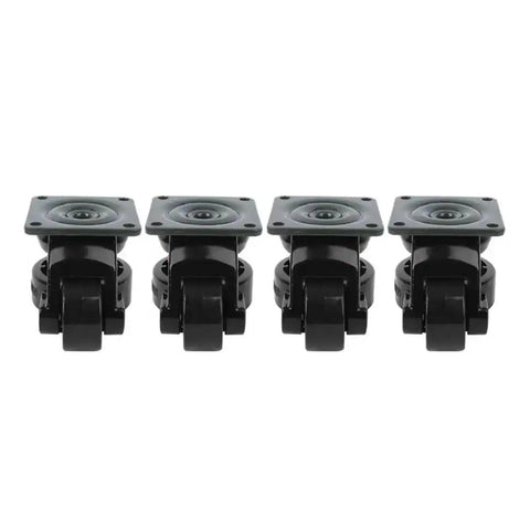 Four Piece Heavy Duty Ball Bearing Leveling Casters Set For Industrial Use, side view of ultra smooth roller casters