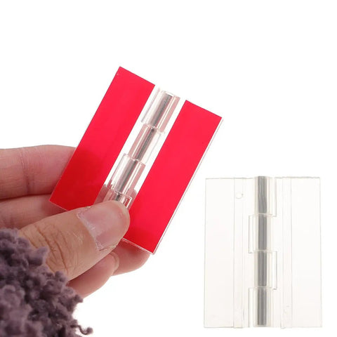Close-up of 5 Pack Acrylic Self Adhesive Hinges 25x35mm Flush Hinges for Cabinet Doors Transparent Easy Install