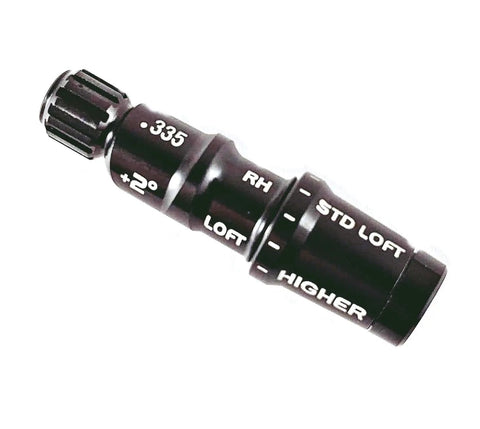 Ultra Light 45 A Senior Flex Graphite Golf Shaft With Adapter And Grip For Stealth2 Stealth Sim2 Sim M6 M5 M4 M3 Drivers Right Hand 45.75 Inch Total Length Upgrade, image close-up of black adjustable golf adapter