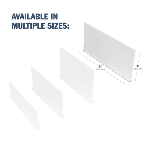 Kick Serious Pantry Clutter To The Curb With This Super Slick Magnetic Shelf Divider 4x9 inches in white for organization.
