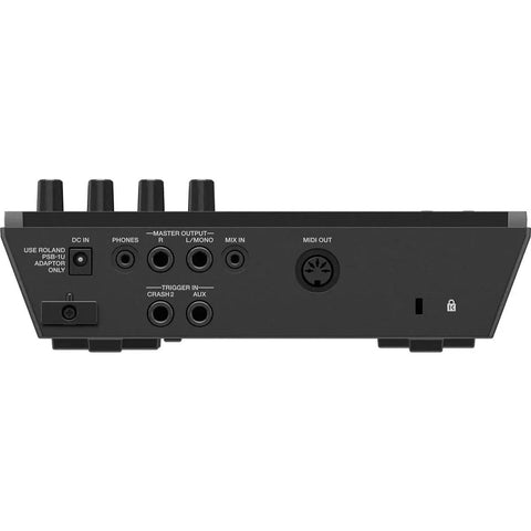 Back panel of Expressive Drum Module With Dope Prismatic Sound Modeling, High Speed Response, showcasing inputs and outputs.
