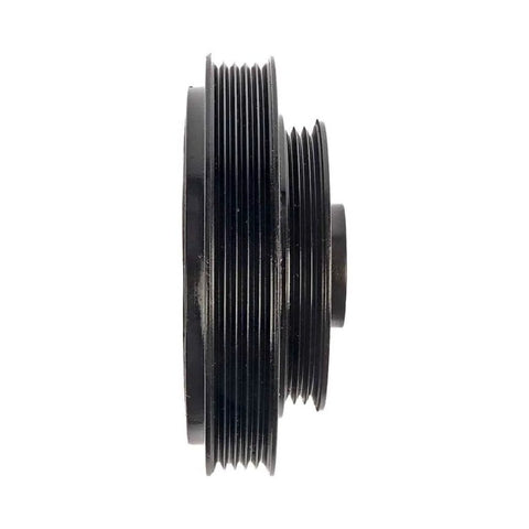 Side view of For Toyota Camry 1990 1991 Harmonic Balancer Black Direct Fit Serpentine Drive Belt With Keyway And Degree Markings