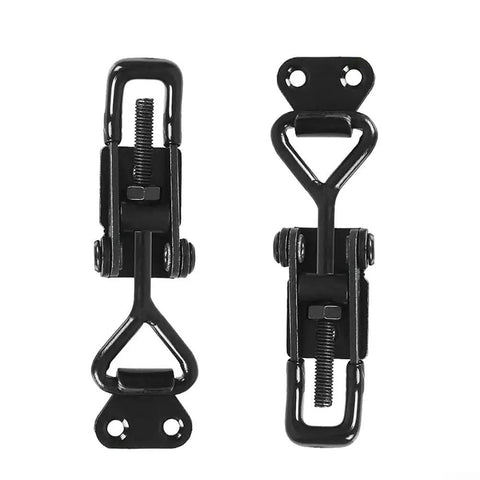 Beefy Steel Toggle Latch Hasp 220lbs Heavy Duty Lock For Tool Box Cabinet Doors Black Finish 90mm Adjustable Tension