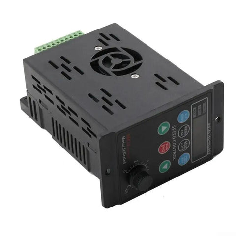 Single To Three Phase Variable Frequency Drive Inverter 110V 220V 1HP 750W VFD With RS485 Interface For Three-Phase Motors, 0-99Hz V/F Control, Smooth Speed Regulation, Plug And Play Garage Ready DIY Machinery black VFD inverter with speed control knob