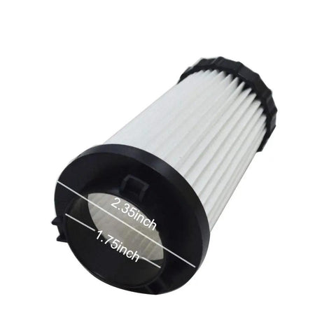 Dirt Devil F2 Vacuum Filter Replacement HEPA, Easy Fit 4 Pack, showing dimensions of 2.35 inch width and 1.75 inch diameter