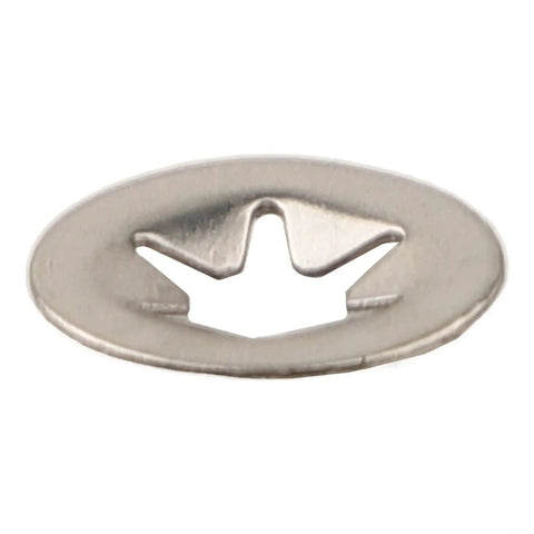 Close-up of a single 304 stainless steel internal tooth star lock washer, part of the Lock Washer Kit For Gearheads with assorted sizes.