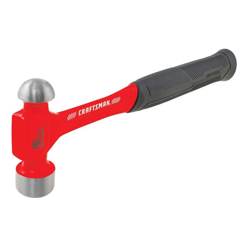 16 Ounce Ball Peen Hammer With Anti Vibration Tech Rounded Face Steel Head Slip Resistant Rubber Grip Tempered Face For Durability
