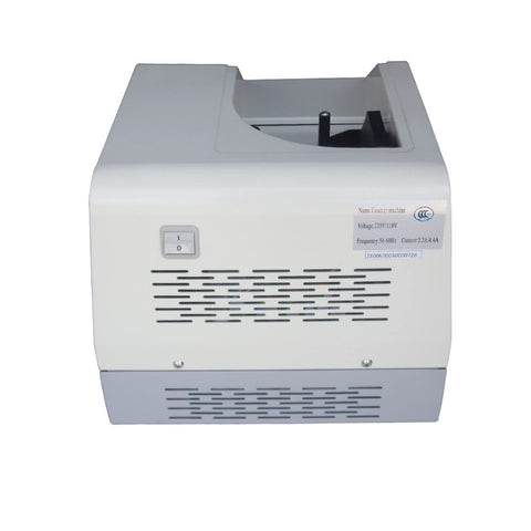 Heavy Duty Multi Currency Money Counter Slick Auto Sorter For Cold Hard Cash Counting with back view and control panel.