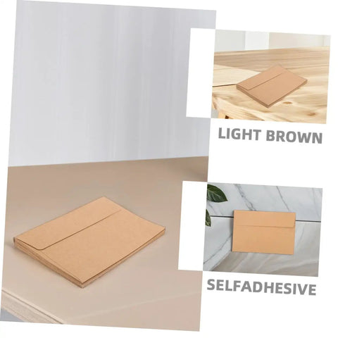 60 Pack Kraft Paper Self-Seal Envelopes, Letter Size 10.8 X 15.9 Cm, Writable For Wedding Invitations, Dope Rustic Look