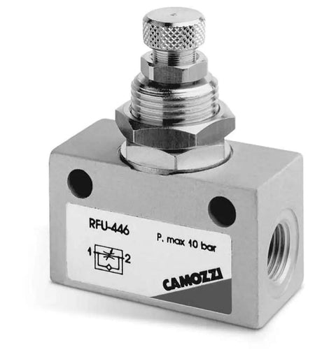 Rock Solid Inline Flow Control Valve Unidirectional Build With Half Inch Ports For Steady Pneumatic Air Regulation And Smooth Operation Crafted For Tough Daily Grind And Quick Easy Install, aluminum valve with gauge.