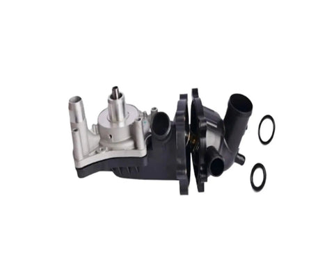 Engine Cooling Thermostat And Water Pump Assembly Fits For Audi A8 Rs5 S5 With 42 Liter V8 Engine Direct Bolt On Replacement with aluminum housing.