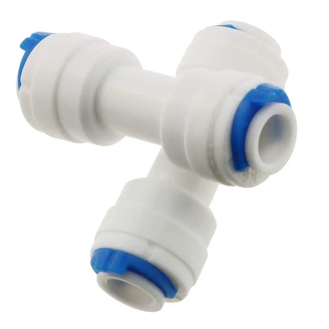 Five Pack One Quarter Inch Quick Connect Pipe Fittings For Reverse Osmosis Systems Equal Straight Plastic Water Line Connectors Easy Install No Tools Needed Durable High Quality RO Fittings