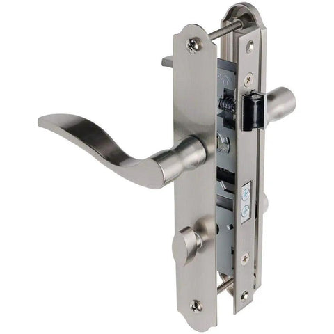 Serenade Mortise Keyed Lever Lock Set With Deadbolt For Screen And Storm Doors Satin Nickel Finish Non Handed For Left Or Right Swing