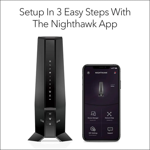 Cable Modem And WiFi 6 Router Combo AX2700 DOCSIS 3.1 2.7 Gbps Covers Up To 2000 Sq Ft 25 Plus Devices Compatible display with Nighthawk app
