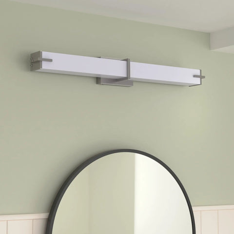 3 Color LED Bathroom Vanity Light Bar 36 Inch Dimmable 3000K 4000K 5000K Selectable 120V 30W 1800 Lumens Brushed Nickel Bath Fixture