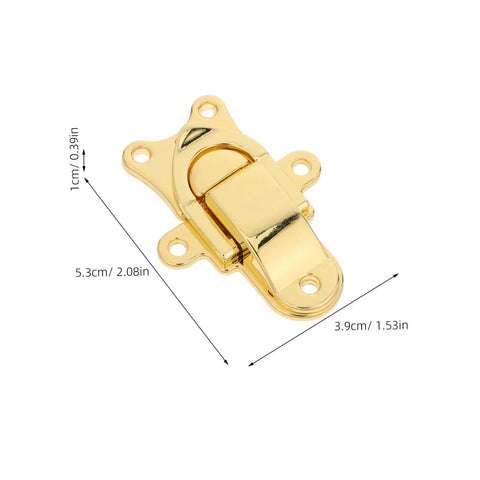Chic 2pcs Retro Golden Duckbill Toggle Latches Fit Any Wooden Chest Or Toolbox With Stunning Zinc Alloy Finish For Vintage Decor And Secure Fastening, gold zinc alloy latch, 5.3cm x 3.9cm
