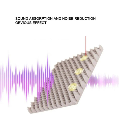 Hella Thick Acoustic Foam Panels Knock Out Room Echoes Slick Self Adhesive Sound Insulation Rubber Roll Egg Crate Profile In Green with sound waves.