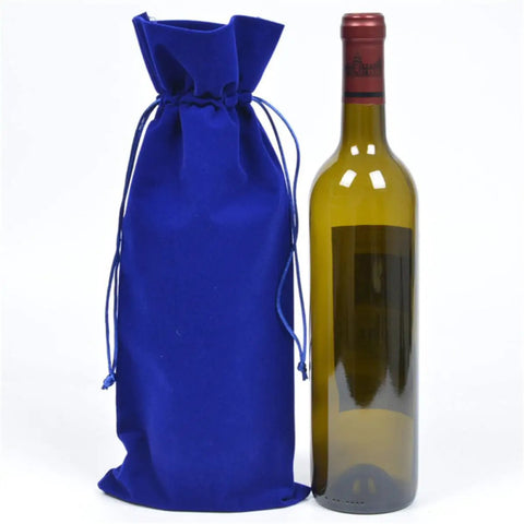 Four Pack Flannelette Wine Bottle Bags With Drawstrings For Travel Gift Packaging And Party Supplies Fabric Bottle Covers