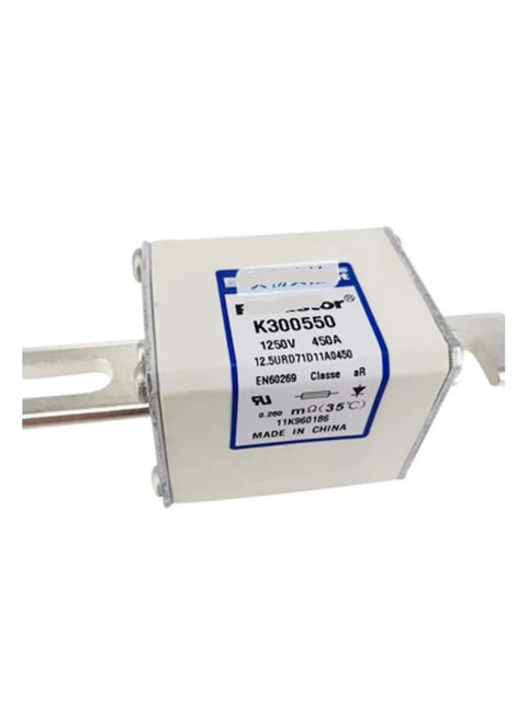 K300550 Fuse Material Protector For Electrical And Electronic Components With PCB Mounting, showing the device's label and mounting bracket.