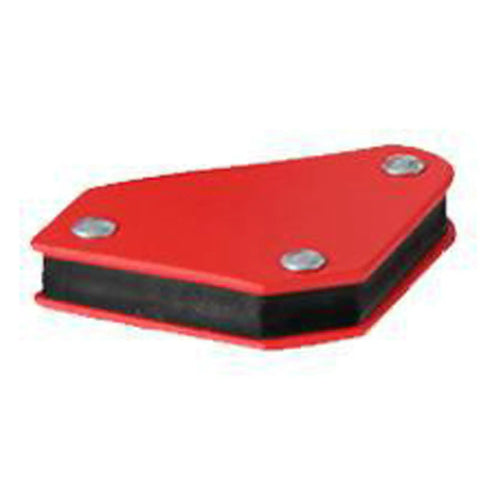 Red welding magnet from Six Piece Welding Magnet Set With Fixed Angles And Right Angle Positioners, strong suction, heavy duty