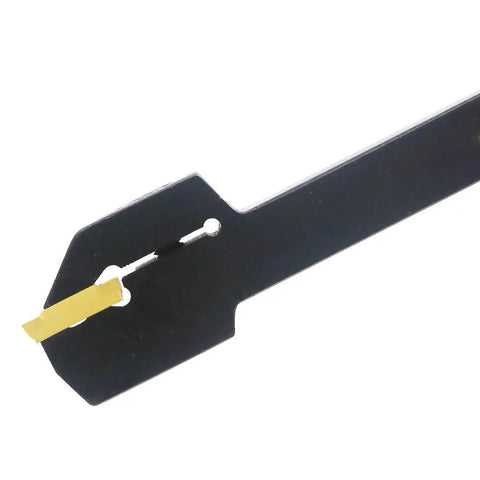 Close-up of a single MGMN200 carbide blade for Beefy Grooving Tool Holder MGEHR1212-2 for CNC lathe with alloy steel body.