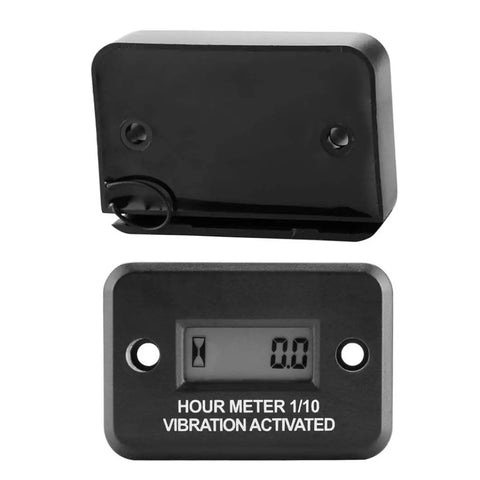 Wireless Hour Meter For Lawn Mowers And Diesel Electric Engines Waterproof Digital Run Time Gauge Rugged Outdoor No Fuss Maintenance DJ103 Easy Install On Site black vibration activated hour meter with LCD display