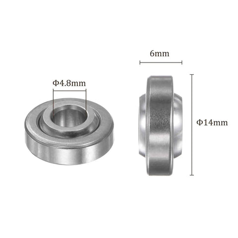 Top Shelf Radial Spherical Plain Bearing Set Built Tough With Hardened Chrome Steel And Factory Greased For Silky Smooth Action Compact 4 Point 8 By 14 By 6 Mm specifications showing detailed sizes.