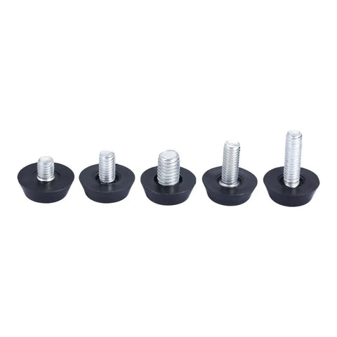Adjustable Leveling Feet Set For Furniture, M6 And M8 Threaded Feet With 7 To 19mm Height Range, 10 Pack, No Tools Needed, Easy Setup, Durable Plastic And Metal Construction, Stable Leveling Pads Ideal For Tables Desks Cabinets, five black feet