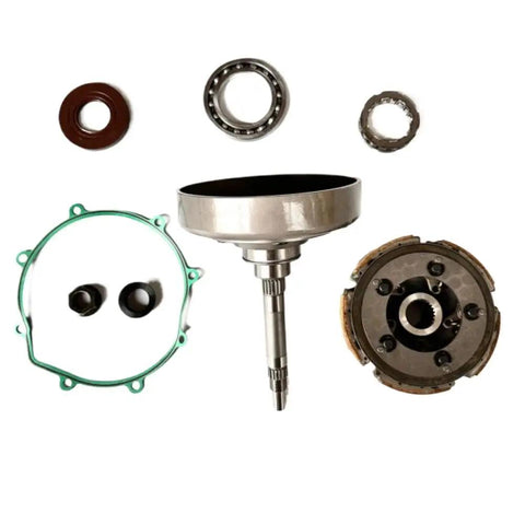 Hella Solid Wet Shoe Clutch Assembly For Atv Utv 400Cc Models Drum Housing Carrier Kit with bearing and hardware parts.