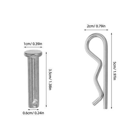 122Pcs Stainless Steel Trailer Hardware Pins And Clips Dowel Pin Set size comparison