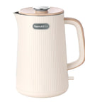 Cream white Big 1.7L Electric Kettle for Tea and Coffee Lovers, 1200W fast boil, auto shut off, double wall insulation, 7 plus cup capacity