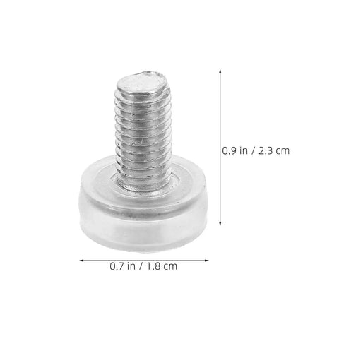 Single unit of 40 Pcs Adjustable M8 Threaded Furniture Feet with PVC and metal bumpers, non-slip floor protector shown with measurements.
