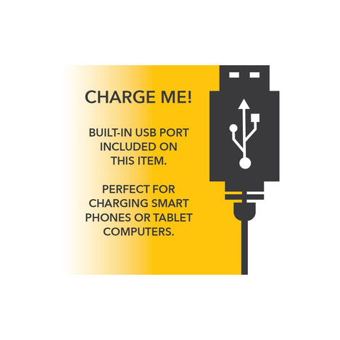 Austin Table Lamp With Dope Wireless Charging Pad And USB Port featuring built-in USB port for phone and tablet charging