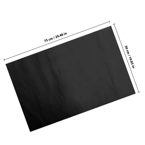 Black Flower Wrapping Paper Set, 40 Sheets, Cuttable Design For DIY Bouquets, Lightweight Floral Paper, dimensions shown.