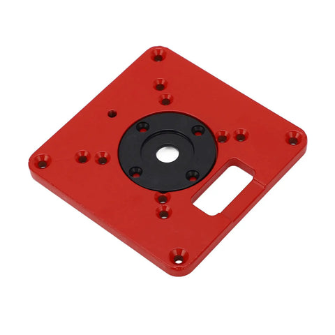 Heavy Duty Aluminum Router Table Insert Plate For Woodworking, Built Tough Universal Design, Easy Bit Access, Aluminum Alloy Base Plate In Red