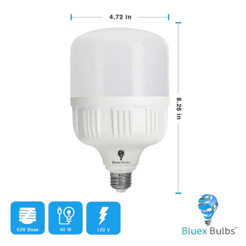 2 Pack LED Corn Light Bulbs 40W, 300W to 350W Equivalent, Cool White 5000K, E26 Base, dimensions 4.72 in width, 8.26 in height