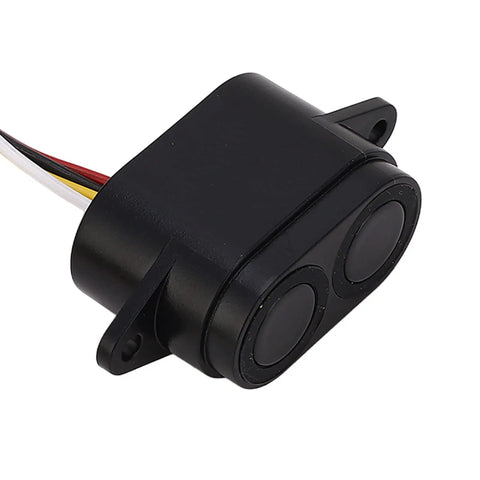 Black IP67 Ultrasonic Distance Sensor Module For Obstacle Avoidance Tiny Dope Yet Mighty DC 3.3V To 12V, side view