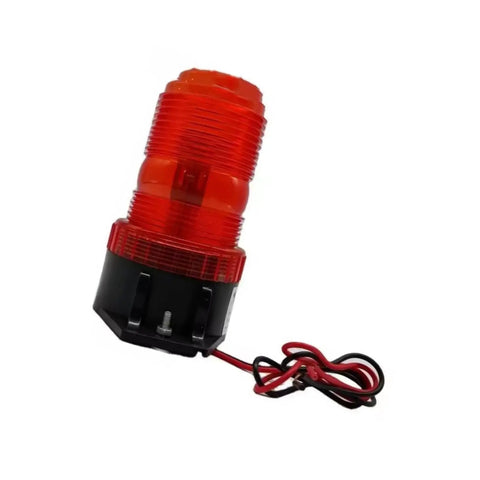 Premium Top Shelf Direct Swap Led Amber Strobe Beacon Safety Light Replacement For Genie Scissor Lifts And Vertical Masts Gr 12 Gs 1530 Gs 2032 12 To 110 Volts, red strobe light with mounting base and wires.
