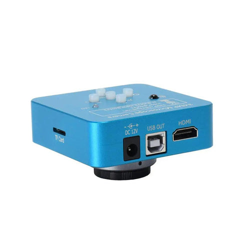 Ultra High Resolution 34MP Full HD 2K 1080P Digital Microscope Camera With HDMI And USB For Phone And PC Ideal For PCB Repair Electronics Inspection Industrial Microscopy And Precise Solder Work blue metal camera box with HDMI and USB ports