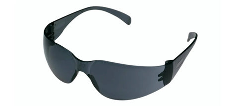 Heavy Duty Outdoor Safety Eyewear Four Pack With Scratch Resistant Gray Lenses And Sleek Black Frames Lightweight Impact Protected Glasses side angle view