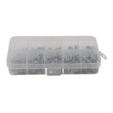 320 Piece 304 Stainless Steel Hex Nut And Bolt Kit With Washers Assortment Set For Home Auto And Marine Projects Rust Resistant Hardware In 5 Sizes From 2mm To 5mm in organizer case