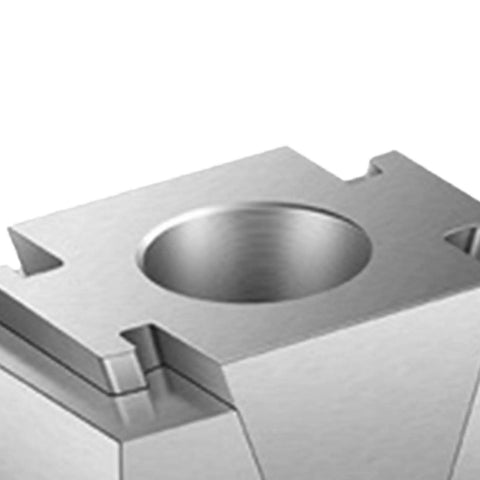 Rugged Aluminum Ok Clamp Fixturing For Cnc Machining Center And Precision Milling Vice With Side Threaded Hole Semicircular Jaw showing top view of precision milled surface and recessed hole.