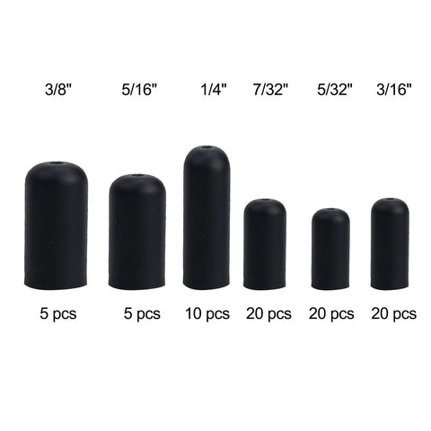 Rubber Vacuum Hose Cap Kit For Carbs And Vacuum Lines 80 Piece Assortment in various sizes from 3/8" to 3/16"
